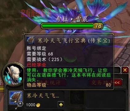 WLK版本飞行大揭秘：寒冷飞行是关键，1000金币值不值？