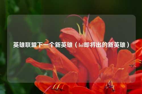 英雄联盟下一个新英雄（lol即将出的新英雄）