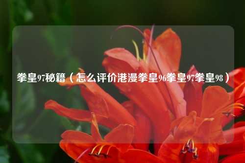 拳皇97秘籍（怎么评价港漫拳皇96拳皇97拳皇98）