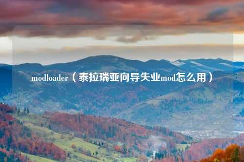 modloader（泰拉瑞亚向导失业mod怎么用）