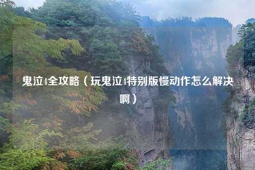 鬼泣4全攻略（玩鬼泣4特别版慢动作怎么解决啊）