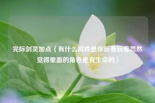完际剑灵加点（有什么游戏是你玩着玩着忽然觉得里面的角色是有生命的）