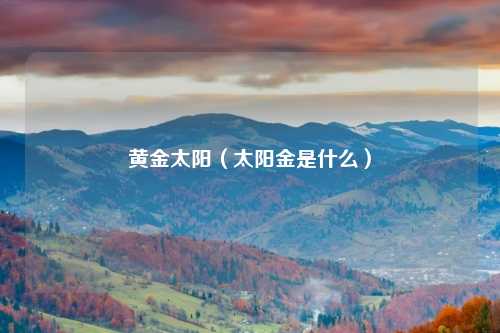 黄金太阳（太阳金是什么）
