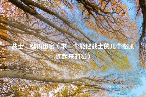 战士一键输出宏（求一个能把战士的几个怒吼连起来的宏）
