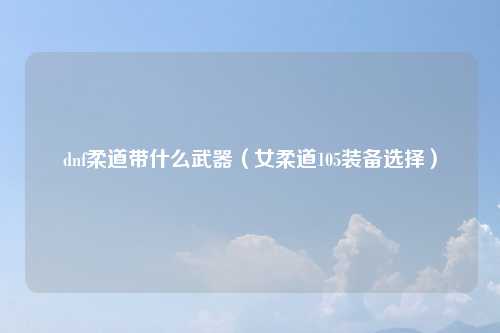 dnf柔道带什么武器（女柔道105装备选择）