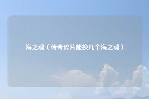 海之魂（传奇碎片能换几个海之魂）
