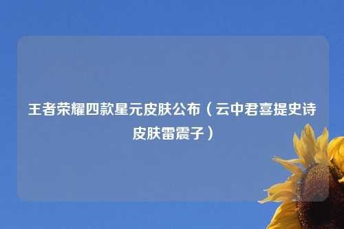 王者荣耀四款星元皮肤公布（云中君喜提史诗皮肤雷震子）