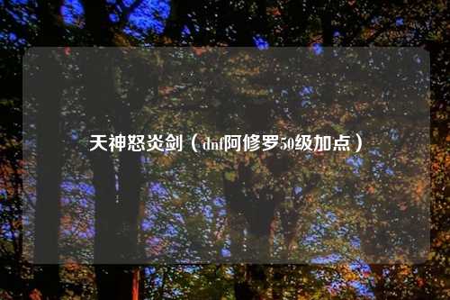 天神怒炎剑（dnf阿修罗50级加点）