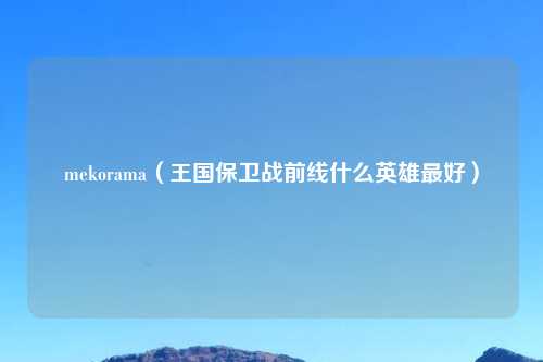 mekorama（王国保卫战前线什么英雄最好）