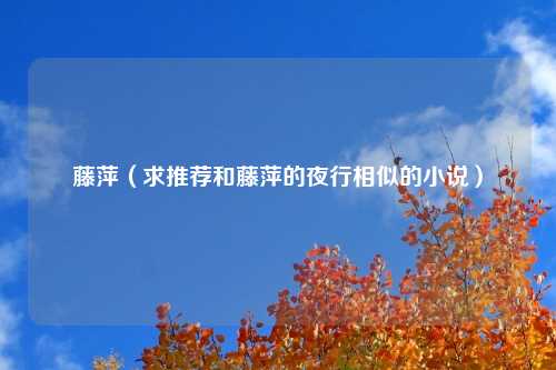 藤萍（求推荐和藤萍的夜行相似的小说）