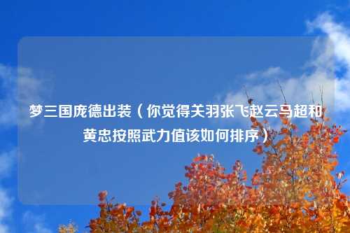 梦三国庞德出装（你觉得关羽张飞赵云马超和黄忠按照武力值该如何排序）