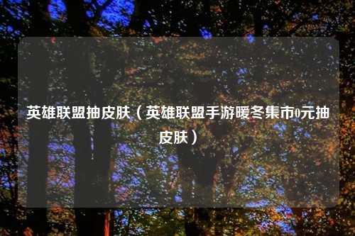 英雄联盟抽皮肤（英雄联盟手游暖冬集市0元抽皮肤）
