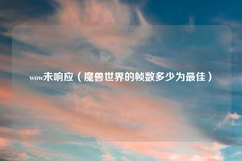 wow未响应（魔兽世界的帧数多少为最佳）