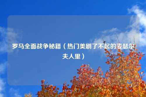 罗马全面战争秘籍（热门美剧了不起的麦瑟尔夫人里）
