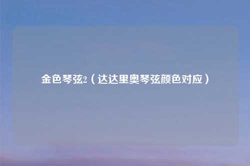 金色琴弦2（达达里奥琴弦颜色对应）