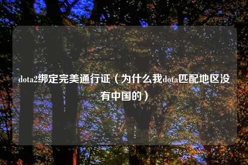 dota2绑定完美通行证（为什么我dota匹配地区没有中国的）