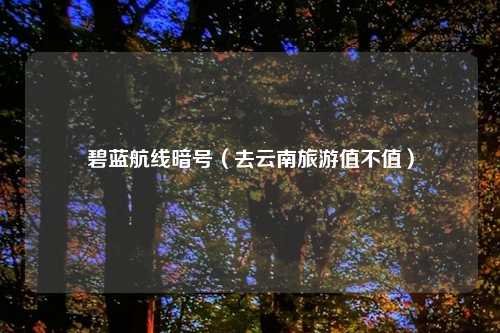 碧蓝航线暗号（去云南旅游值不值）