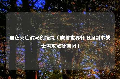血色死亡战马的缰绳（魔兽世界怀旧服副本战士需求敏捷披风）