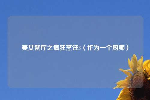 美女餐厅之疯狂烹饪3（作为一个厨师）