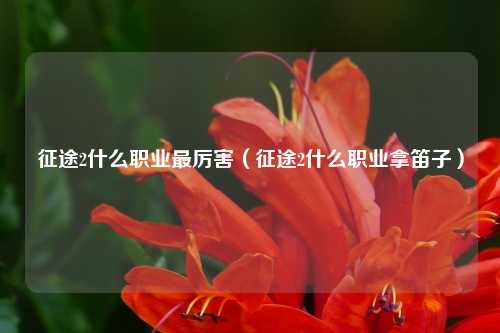 征途2什么职业最厉害（征途2什么职业拿笛子）