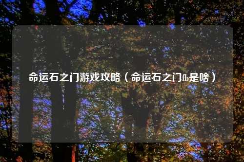 命运石之门游戏攻略（命运石之门fb是啥）