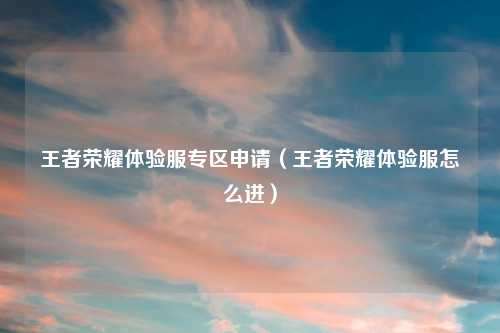 王者荣耀体验服专区申请（王者荣耀体验服怎么进）