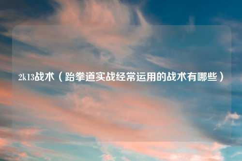 2k13战术（跆拳道实战经常运用的战术有哪些）