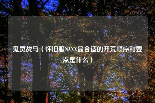 鬼灵战马（怀旧服NAXX最合适的开荒顺序和要点是什么）