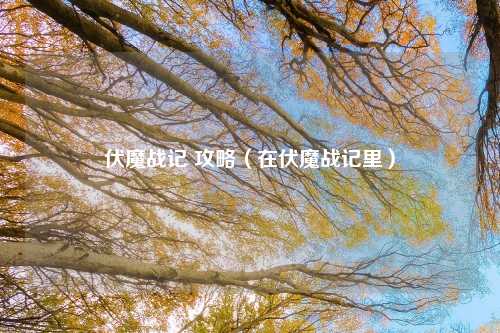 伏魔战记 攻略（在伏魔战记里）