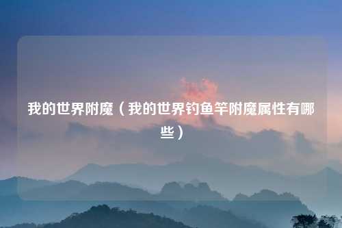 我的世界附魔（我的世界钓鱼竿附魔属性有哪些）