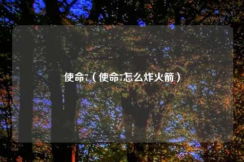 使命7（使命7怎么炸火箭）
