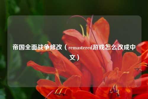 帝国全面战争修改（remastered游戏怎么改成中文）