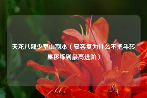 天龙八部少室山副本（慕容复为什么不把斗转星移练到最高进阶）