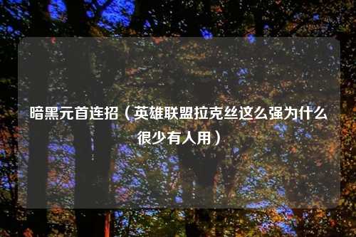 暗黑元首连招（英雄联盟拉克丝这么强为什么很少有人用）