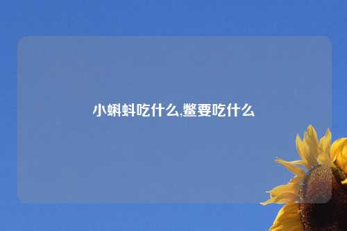 小蝌蚪吃什么,鳖要吃什么