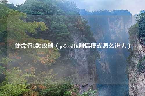 使命召唤5攻略（ps5cod16剧情模式怎么进去）