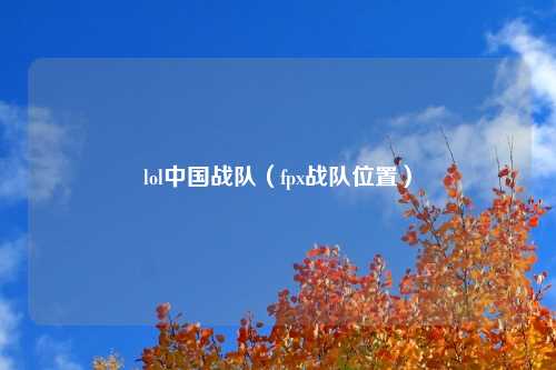 lol中国战队（fpx战队位置）