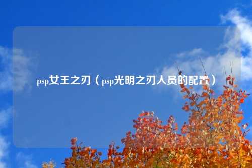 psp女王之刃（psp光明之刃人员的配置）