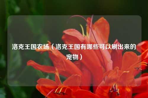 洛克王国农场（洛克王国有哪些可以刷出来的宠物）