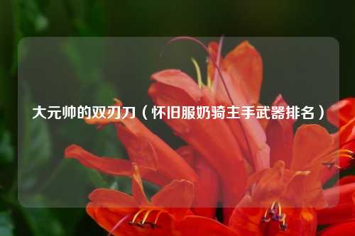 大元帅的双刃刀（怀旧服奶骑主手武器排名）
