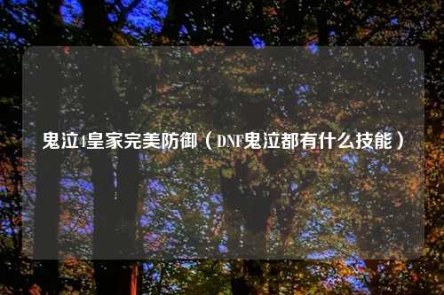 鬼泣4皇家完美防御（DNF鬼泣都有什么技能）