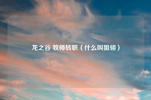 龙之谷 牧师转职（什么叫狙翎）