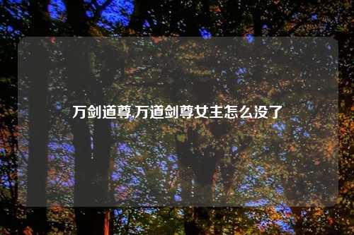万剑道尊,万道剑尊女主怎么没了