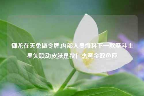 御龙在天免做令牌,内部人员爆料下一款圣斗士星矢联动皮肤是狄仁杰黄金双鱼座