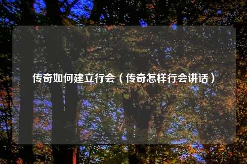 传奇如何建立行会（传奇怎样行会讲话）