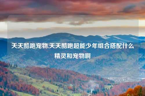 天天酷跑宠物,天天酷跑超能少年组合搭配什么精灵和宠物啊
