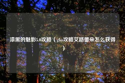 漆黑的魅影5.0攻略（gba攻略艾路蕾朵怎么获得）