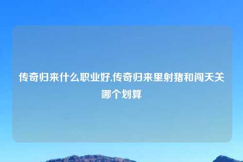 传奇归来什么职业好,传奇归来里射猪和闯天关哪个划算