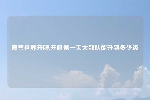 魔兽世界开服,开服第一天大部队能升到多少级