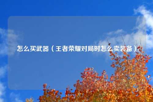 怎么买武器（王者荣耀对局时怎么卖装备）
